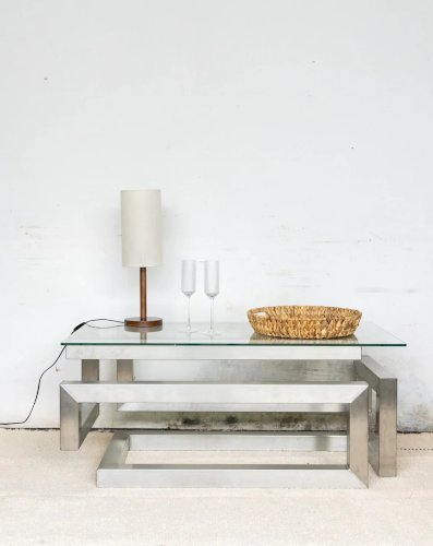 Donna, la table basse métal et verre N°64