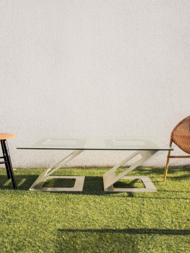 Donna, la table basse modulable chrome et verre N°727