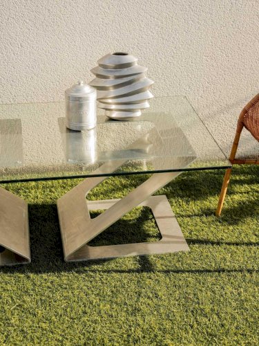 Donna, la table basse modulable chrome et verre N°727