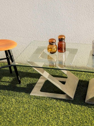 Donna, la table basse modulable chrome et verre N°727