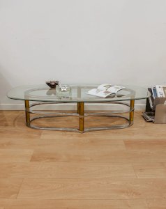 Donna, the oval glass coffee table No. 786