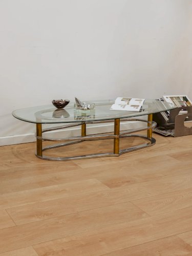 Donna, la table basse ovale en verre N°786