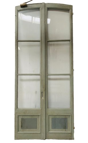Double portes de passage en bois patiné XIX siècle