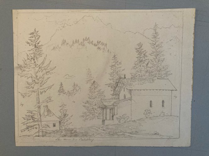 Drawing Dessin 1850 XIXe Chatreuse Casalibus Ancien Old Art Classique Original