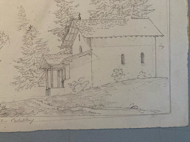 Drawing Dessin 1850 XIXe Chatreuse Casalibus Ancien Old Art Classique Original