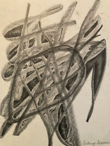 Drawing 1970 Crayon Abstract Geometric Abstraction Art To Identify