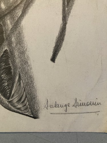 Drawing Dessin 1970 Crayon Abstrait Abstraction Géométrique Art A Identifier