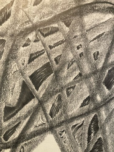 Drawing Dessin 1970 Crayon Abstrait Abstraction Géométrique Art A Identifier