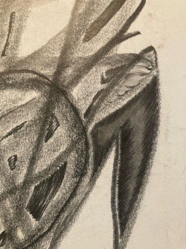 Drawing Dessin 1970 Crayon Abstrait Abstraction Géométrique Art A Identifier