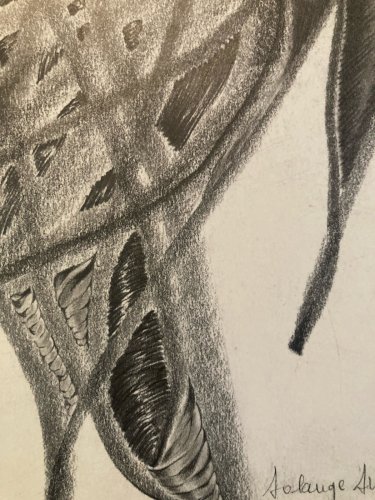 Drawing Dessin 1970 Crayon Abstrait Abstraction Géométrique Art A Identifier