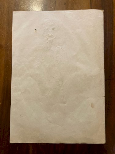 Drawing Dessin Ancien Crayon Couleur Femme  1957 Old Original Maillot De Bain