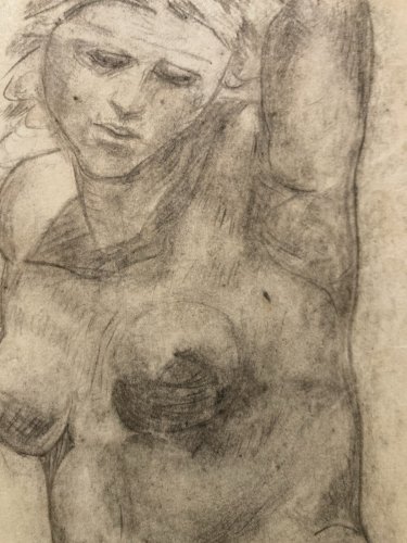 Drawing Dessin Ancien Crayon Femme 1920 Old Original Classique Antique Art Deco