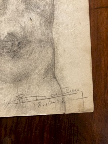 Drawing Dessin Ancien Crayon Femme 1920 Old Original Classique Antique Art Deco