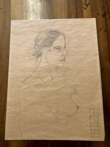 Drawing Dessin Crayon Portrait Buste Femme Expressionniste Expressionnisme 1920