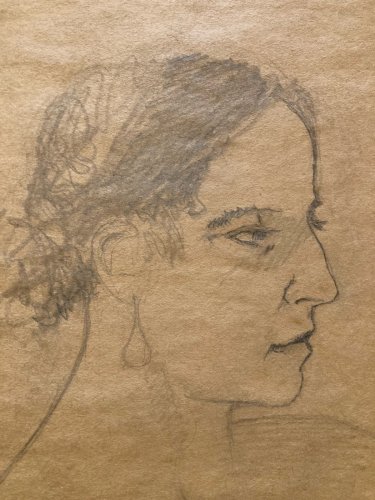 Drawing Dessin Crayon Portrait Buste Femme Expressionniste Expressionnisme 1920