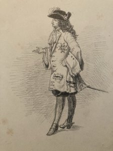 Drawing Dessin Crayon Portrait Ordre royal et militaire de Saint-Louis XIXe Art