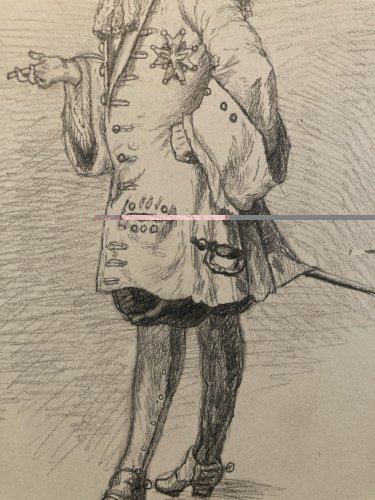 Drawing Dessin Crayon Portrait Ordre royal et militaire de Saint-Louis XIXe Art