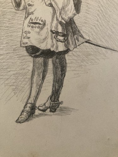 Drawing Dessin Crayon Portrait Ordre royal et militaire de Saint-Louis XIXe Art