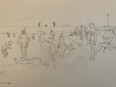 Drawing Ink Gruissan Mediterranean Sea Wagrez to Identify Beach 1980