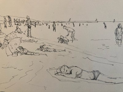 Drawing Ink Gruissan Mediterranean Sea Wagrez to Identify Beach 1986