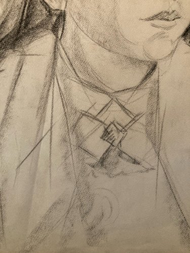 Drawing dessin Femme Cubiste Cubisme Portrait Ancien Old 1950 A Identifier Art