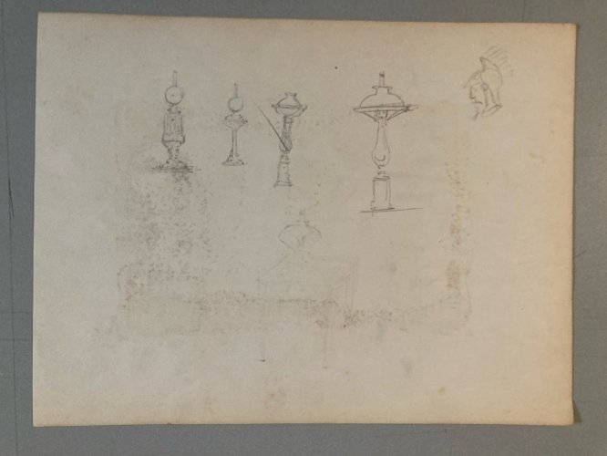 Drawing Dessin  Mine De Plomb Crayon Homme Original XIXe portrait 1850 Étude Art