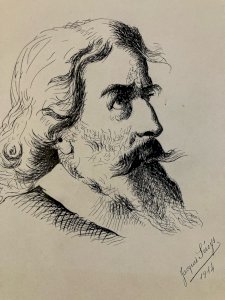 Drawing Dessin Peinture Encre Sur Papier 1914 Portrait Homme Old Ancien Barbe