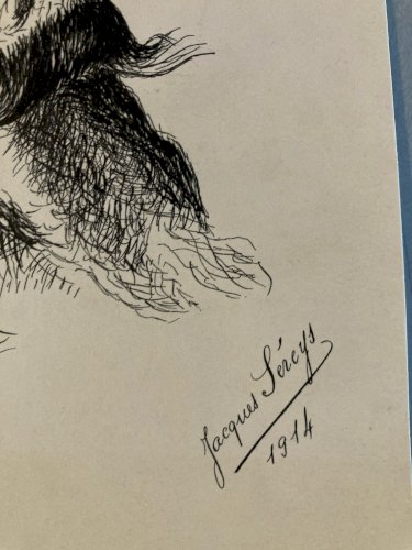 Drawing Dessin Peinture Encre Sur Papier 1914 Portrait Homme Old Ancien Barbe