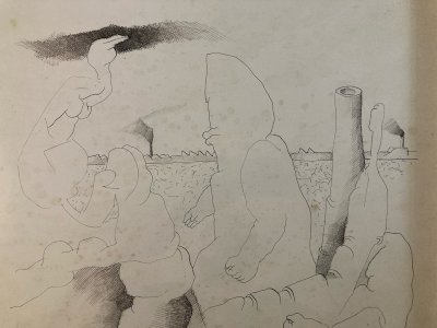 Drawing Surrealism 1960 Curiosity Art Ink Surrealist Antique Original