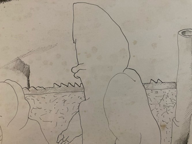 Drawing Dessin Surréalisme 1960 Curiosité Art Encre Surréaliste Ancien Original