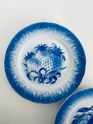 Duo Assiettes Dessert Lunéville K&G - Décor Bleu Fruits