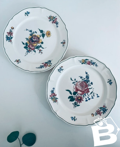 Duo Assiettes Plates Villeroy & Boch Alt Straßburg 25cm Vintage