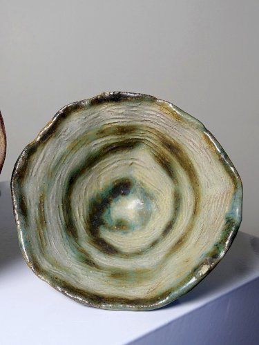 Duo de bols en céramique/grès artisanaux "Wabi-Sabi" dépareillés vintages