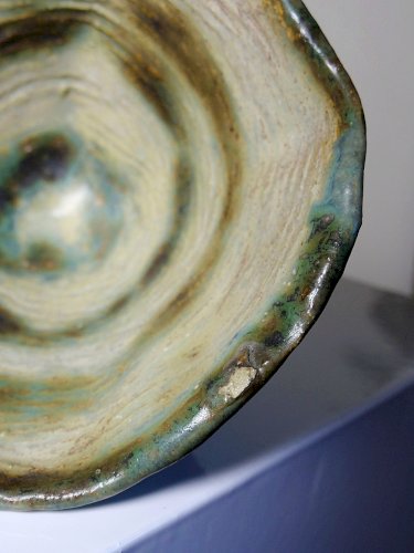 Duo de bols en céramique/grès artisanaux "Wabi-Sabi" dépareillés vintages