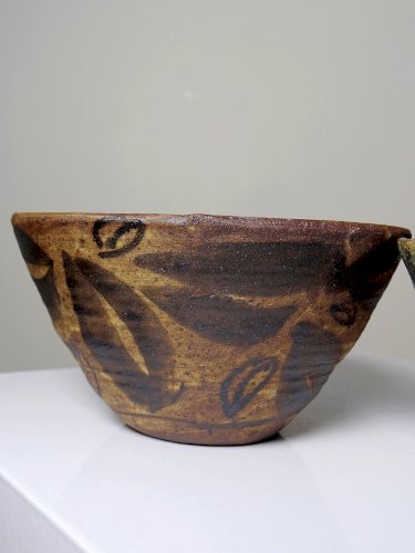 Duo de bols en céramique/grès artisanaux "Wabi-Sabi" dépareillés vintages