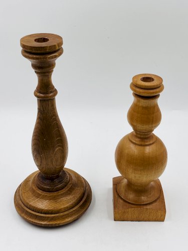 Duo de bougeoirs en bois