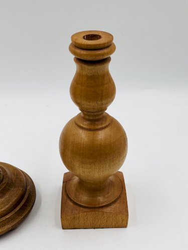 Duo de bougeoirs en bois