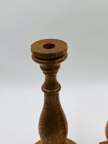 Duo de bougeoirs en bois