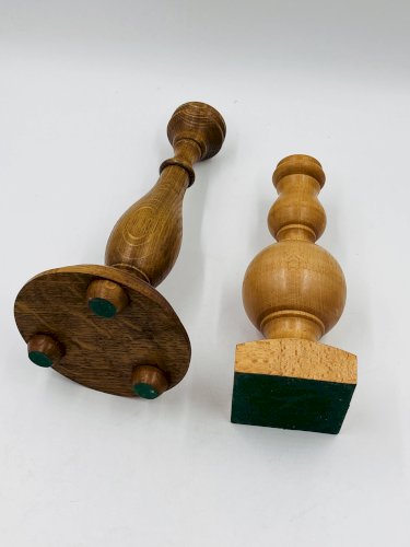 Duo de bougeoirs en bois