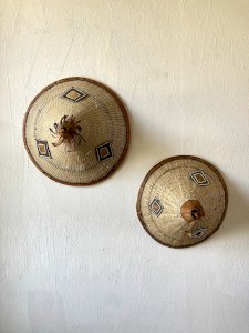 Duo of traditional Peul hats (Tingandé), West Africa