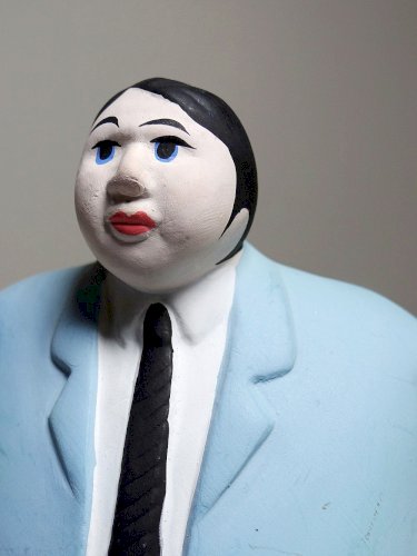 Duo de personnages porcelaine businessmans l'Aquilone Italie vintage années 80