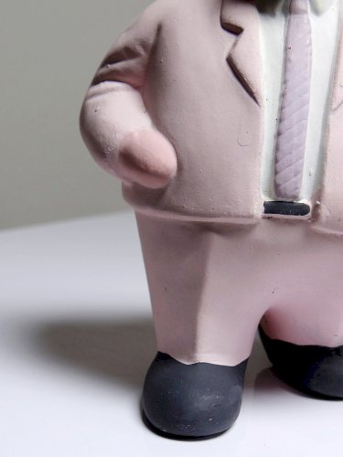 Duo de personnages porcelaine businessmans l'Aquilone Italie vintage années 80