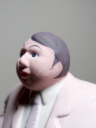 Duo de personnages porcelaine businessmans l'Aquilone Italie vintage années 80
