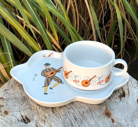 Duo de petits déjeuner rétro vintage