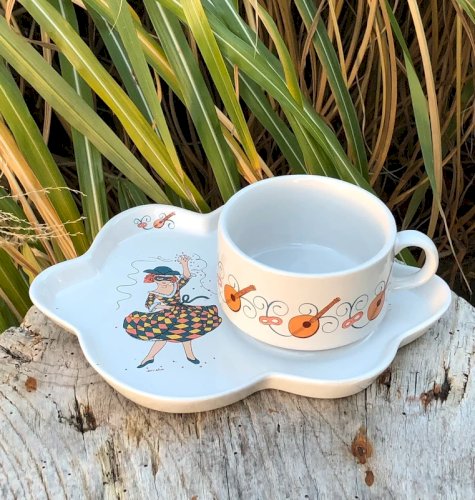 Duo de petits déjeuner rétro vintage