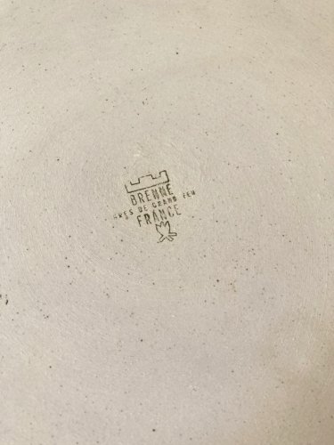 Duo de plats de service en grès de grand feu, faïencerie de Brenne, années 1970-1980