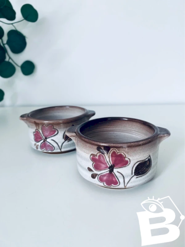 Duo de Ramequins Vintage Niderviller - Décor Fleuri Main