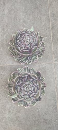 Duo de saucières artichaut en trompe-l'œil Caldas da Rainha (Portugal)