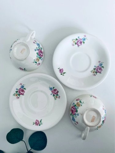 Duo de Tasses à Thé Vintage MOSA Maastricht - Porcelaine Florale