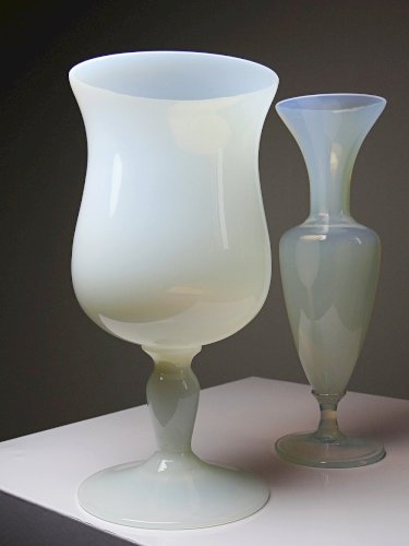 Duo de vases opaline bulle de savon vintage